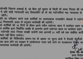बड़ी खबर:  शिक्षा विभाग में प्रमोशन के बाद हुए ट्रांसफर