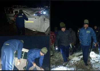 यहां पर बोलेरो वाहन दुर्घटनाग्रस्त। एक की मौत तीन गंभीर रूप से घायल