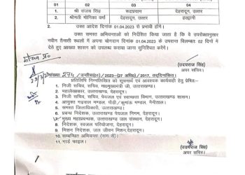 ब्रेकिंग: उत्तराखंड पेयजल विभाग में अधिशासी, अभियंता व सहायक अभियंताओं के तबादले।देखे लिस्ट