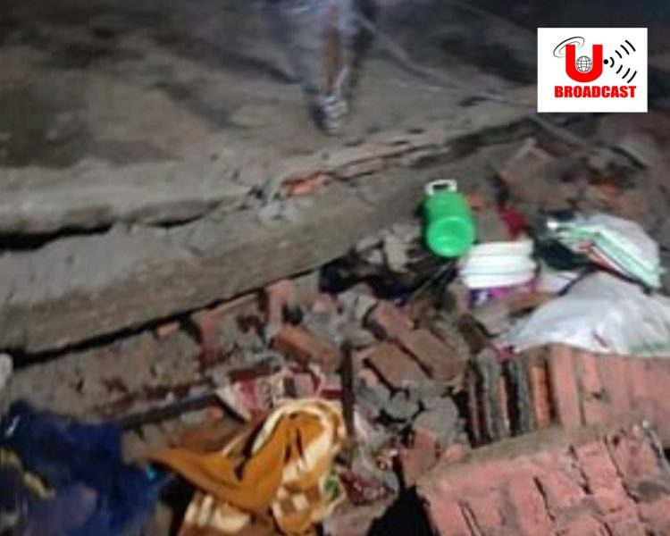दु:खद: यहां पर बारिश के चलते दो मकान हुए क्षतिग्रस्त।दंपति की मलबे की नीचे दबने से मौत