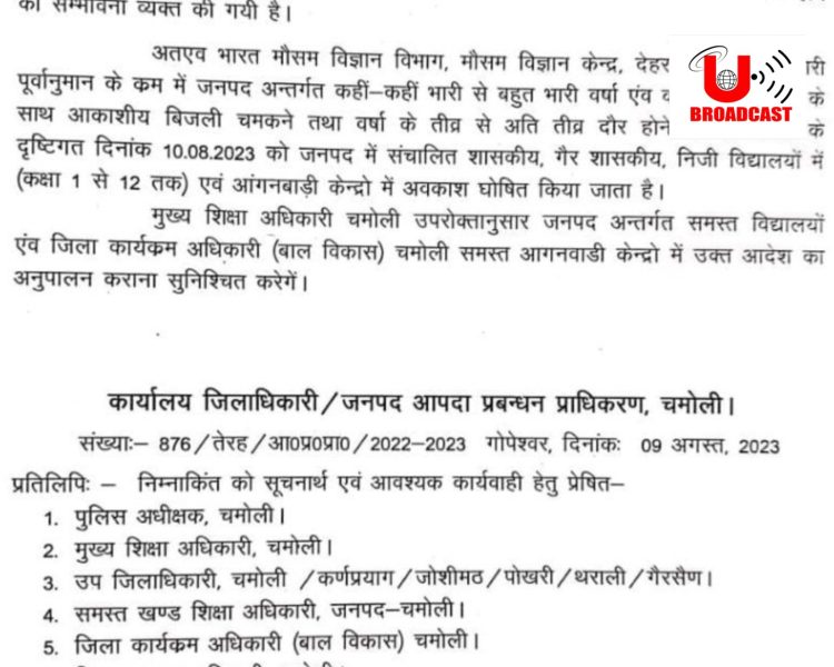 बिग ब्रेकिंग: इस जिले में कल स्कूल रहेंगे बंद, आदेश जारी…