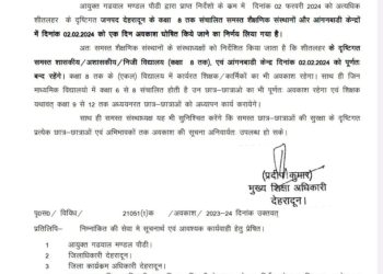 बिग ब्रेकिंग :- इस जिले मे कल स्कूल रहेंगे बंद,आदेश जारी