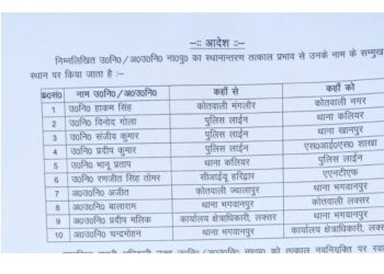 बड़ी खबर : इस जिले में उपनिरीक्षकों के तबादले