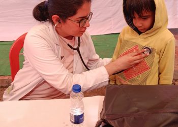 श्री महंत इन्दिरेश अस्पताल के निःशुल्क शिविर में 365 ने कराई स्वास्थ्य की जाॅच