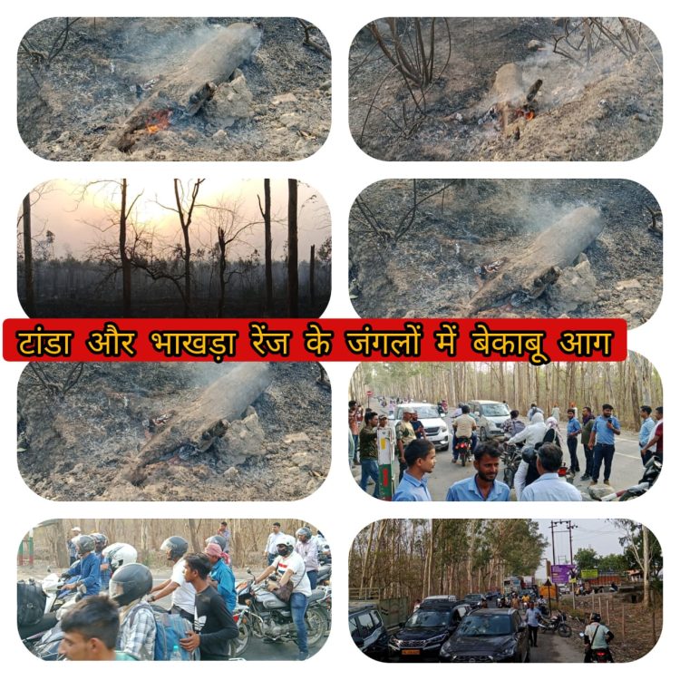 तराई पूर्वी प्रभाग के जंगलों में बेकाबू आग देर रात तक धधक रहें जंगल,राष्ट्रीय राजमार्ग भी हुआ बाधित