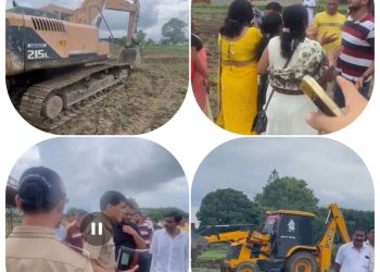 हल्द्वानी में पारिवारिक जमीन को लेकर हाई वोल्टेज ड्रामा,धान लगाने की थी तैयारी,पोगलैंड और जेसीबी के सहारे की ध्वस्त मेड़े