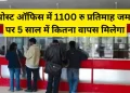 Post office rd scheme: 1100 रूपये प्रति माह पोस्ट ऑफिस में जमा करने पर मिलेंगे इतने रुपए