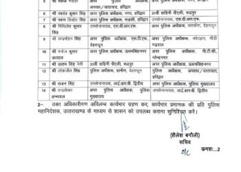 बिग ब्रेकिंग : आईपीएस और पीपीएस अधिकारियों के तबादले,देखे लिस्ट