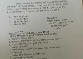 बड़ी खबर : स्वास्थ्य विभाग को मिले 04 नए निदेशक, देखे लिस्ट…