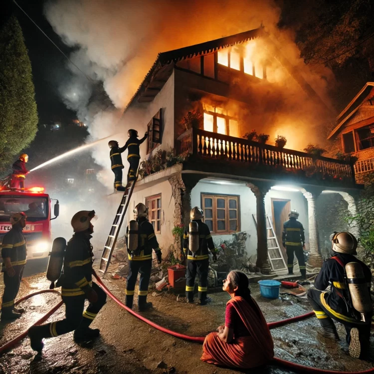 नैनीताल में दर्दनाक हादसा: भीषण आग में घर जलकर राख, जरूरी दस्तावेज और जेवरात खाक