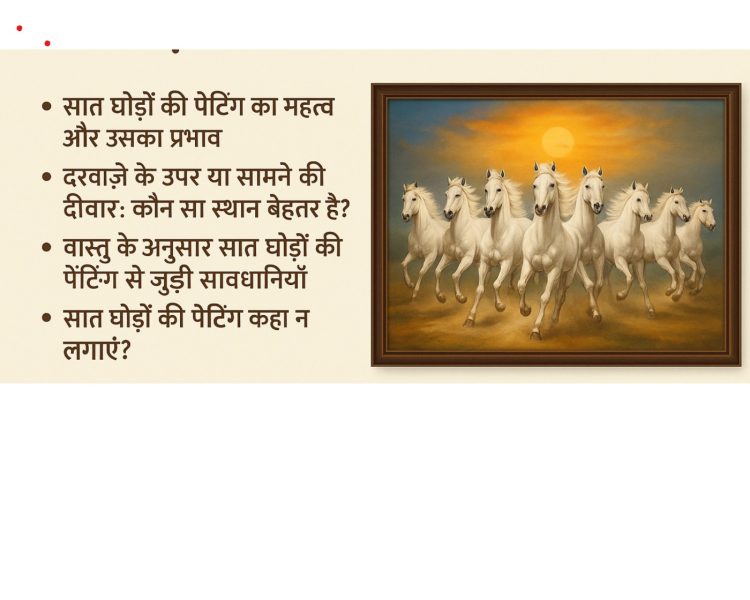 जानिए सात घोड़ों की पेंटिंग लगाने के वास्तु नियम: दिशा, महत्व और सही स्थान