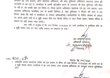 गायब फाइल,अब भगवान भरोसे! दो मुठ्ठी चावल लाने का पत्र वायरल