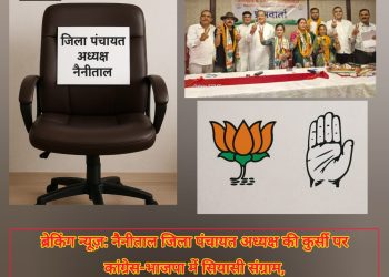 ब्रेकिंग न्यूज़: नैनीताल जिला पंचायत अध्यक्ष की कुर्सी पर कांग्रेस-भाजपा में सियासी संग्राम, कांग्रेस ने पुष्पा नेगी पर खेला दांव, भाजपा की दीपा से सीधी टक्कर