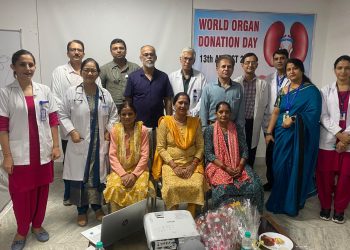 विश्व अंगदान दिवस पर श्री महंत इन्दिरेश अस्पताल ने किया किडनी दानदाताओं का सम्मान