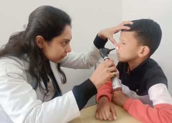 श्री महंत इन्दिरेश अस्पताल ने सहिया में लगाया निःशुल्क स्वास्थ्य शिविर