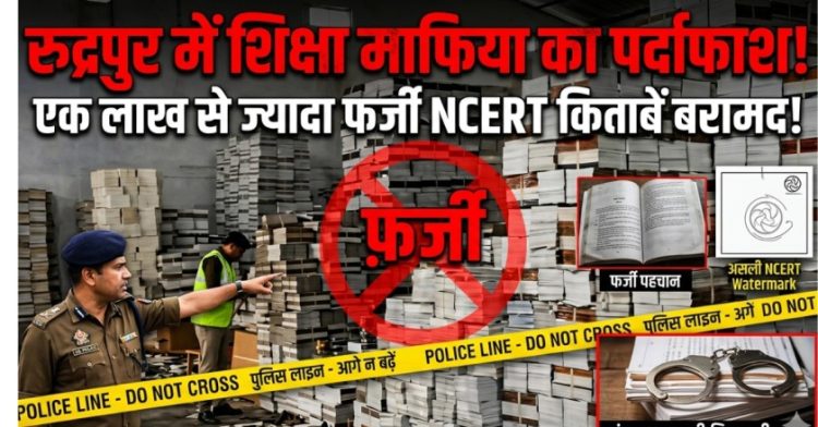 रुद्रपुर में शिक्षा माफिया का पर्दाफाश: एक लाख से ज्यादा फर्जी NCERT किताबें बरामद