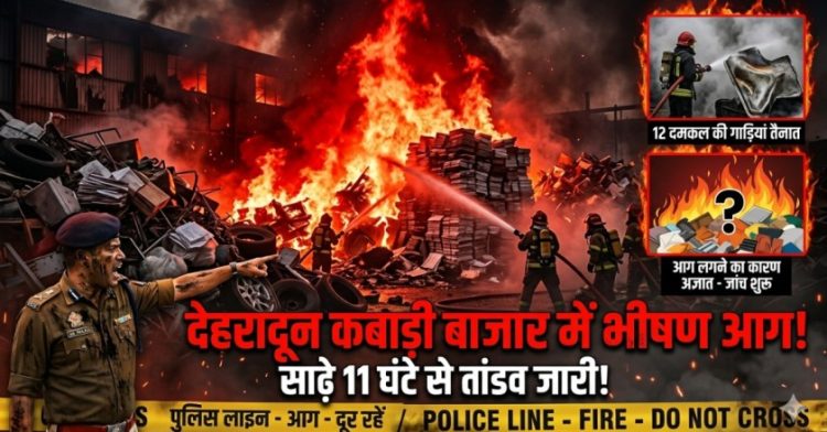 कबाड़ी बाजार में भीषण आग, साढ़े 11 घंटे से सुलग रही लपटें; दमकल की 12 गाड़ियां मौके पर तैनात