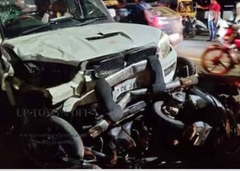 हादसा: तेज रफ्तार स्कॉर्पियो ने स्कूटी को मारी टक्कर, तीन दोस्तों की मौके पर मौत