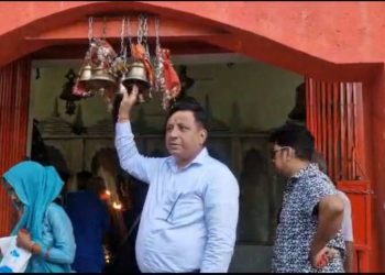 कालू सिद्ध के दरबार में पहुंचे बंशीधर तिवारी, दर्शन के बाद सड़क चौड़ीकरण कार्य का किया निरीक्षण