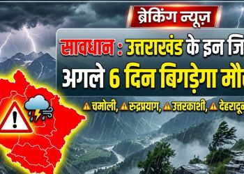 सावधान : उत्तराखंड के इन जिलों में अगले 6 दिन बिगड़ सकता है मौसम