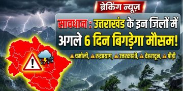 सावधान : उत्तराखंड के इन जिलों में अगले 6 दिन बिगड़ सकता है मौसम