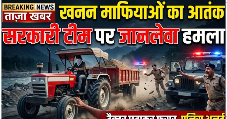 खनन माफियाओं का आतंक: सरकारी टीम पर जानलेवा हमला, ट्रैक्टर छुड़ाकर फरार