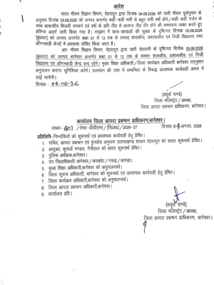 ब्रेकिंग : इस जिले में कल सभी स्कूल रहेंगे बंद